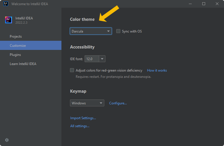 intellij customize