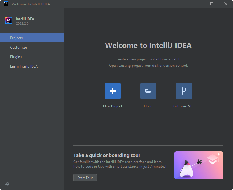 intellij first start