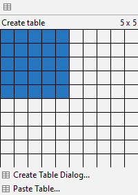 intellij table choose size